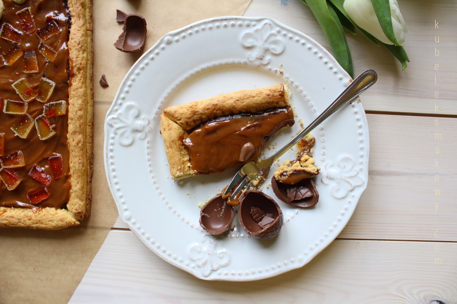 mazurek kajmakowy na cieście kruchym - przepis
